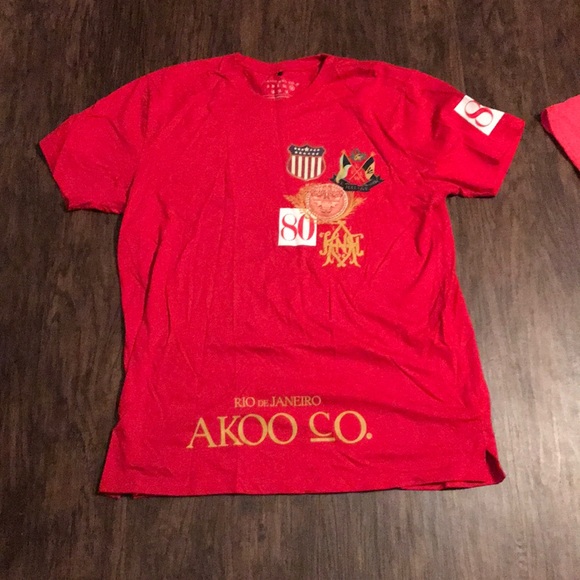 red and black akoo shirt